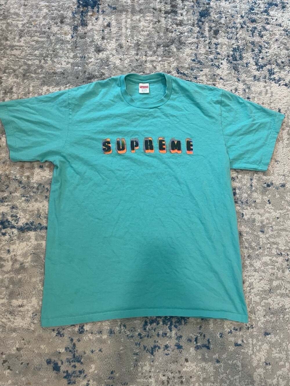 Supreme Stencil Tee Size L Teal
